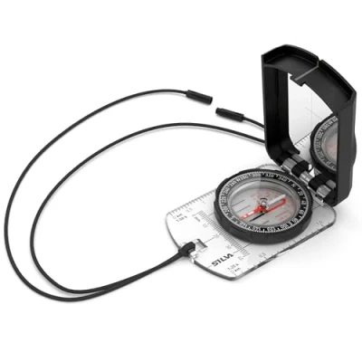 Image of Silva Compass Navigation Ranger S Black Scales 1:25k and 1:50k Sighting to Determine Direction Over Long Distances Mirror with Rotatable Housing Hiking
