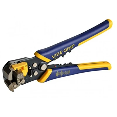 Image of IRWIN VISE GRIP Wire Stripper, Self Adjusting, 8 Inch (2078300), Blue/Yellow