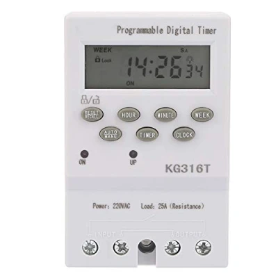 Image of Digital Timer Switch, KG316T Controller Microcomputer Programmable Switch AC220V 25A, 4.7x2.9x2.3in