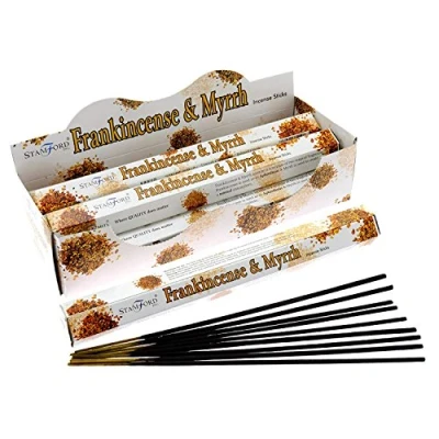 Image of STAMFORD INC. 37112 Frankincense and Myrrh Incense Sticks, 20 Sticks x 6 Packs