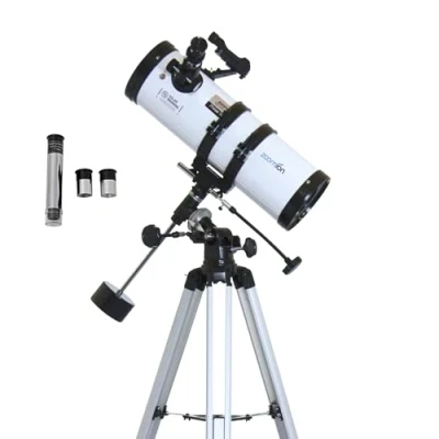 Image of Zoomion Philae 114/500 EQ reflector telescope astronomical set with tripod, mount and eyepieces for children beginners of astronomy
