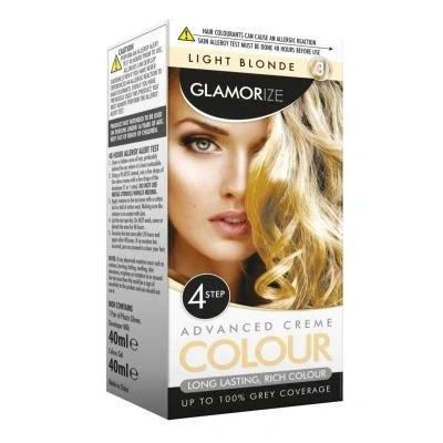Image of Glamorize Women Hair Dye Light Blonde No.3 1pk Permanent Naturally Beautiful Color Rich Shining Professional Long Lasting Safe on Scalp