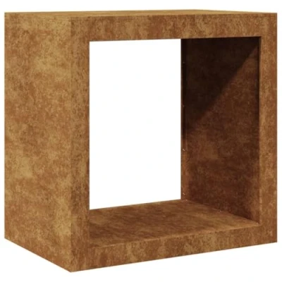 Image of vidaXL Firewood Rack Corten Steel 60x40x60cm Weather Resistant Log Store Durable and Sturdy Fireplace Holder for Better Airflow Drying