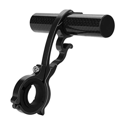 Image of Bike Handlebar Extender, Cycling Extension Holder Mount Space Saver for GPS Lamp/Units/Headlights/Cameras (Black)