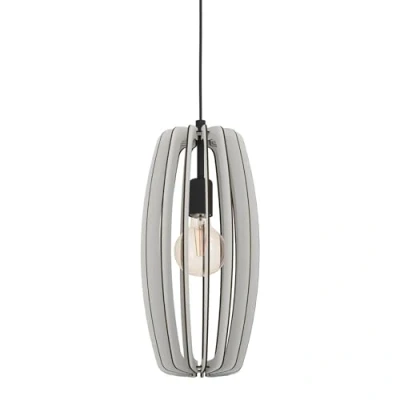 Image of EGLO Bajazzara hanging light, one cage shade, sand colour