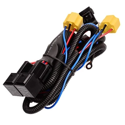 Image of HUIQIAODS H4 Headlight Bulb Ceramic Relay Wiring Harness Socket Plug Wire Kit
