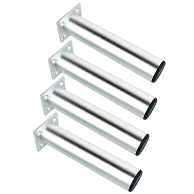 Image of Qrity 250mm Silver Furniture Legs Cabinet Feet Aluminum Alloy Kitchen Sofa Metal Table Worktop Bar TV Desk