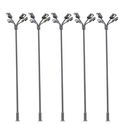 Image of Evemodel LSL04 5pcs Model Railway Lamppost Lamps Led Street Lgihts Yard OO/HO Scale 12V