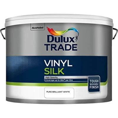 Image of Dulux Trade 10L Vinyl Silk Pure Brilliant White Finish