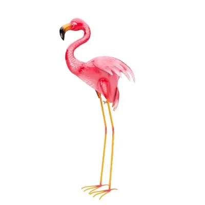 Image of Christmas Concepts® Pink Metal Free Standing Flamingo Garden Sculpture Indoor/Outdoor Decoration (85cm Pink) (33.5&#039;&#039;)