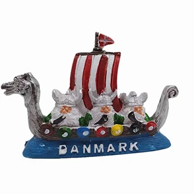 Image of Viking Pirate Ship Denmark 3D Fridge magnet Souvenir Gift Collection,Home &amp; kitchen Decoration Magnetic Sticker refrigerator