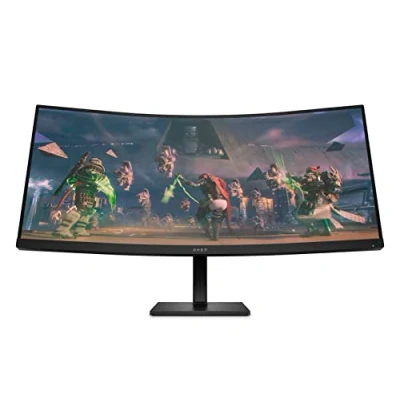Image of HP OMEN 34c Curved Monitor, 34&#039; WQHD VA 165hz, Gaming Console Compatible, 2x HDMI 2.0, 1x DisplayPort 1.4, AMD FreeSync Premium, Dual Speakers, Tilt &amp; height adjustments, VESA Mountable, Black