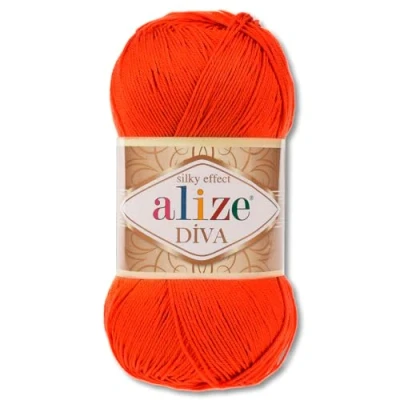 Image of Frida&#039;s Wollhaus Alize 100 g Diva Wool Knitting Crochet Microfibre 64 Colours (37 Orange)