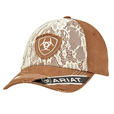 Image of Ariat Accessories Women&#039;s Lace Logo Cap OS, Brown