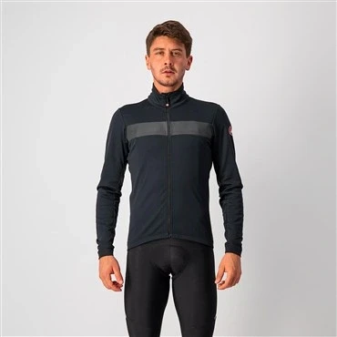 Image of CASTELLI 4521503 085 RADDOPPIA 3 JKT Jacket Men&#039;s LIGHT BLACK/BLACK REFLEX Size XXXL