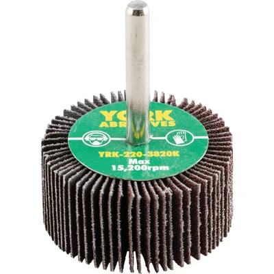 Image of York 50 X 25MM Flap Wheels Aluminium Oxide 6.0MM Shaft P80