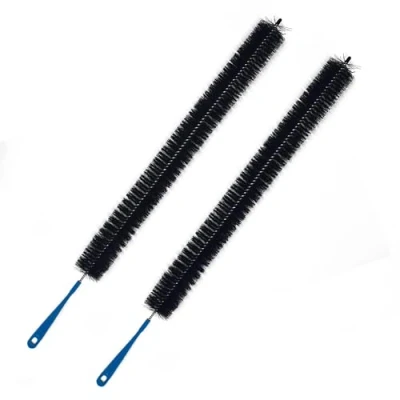 Image of Radiator Cleaner Brush Pack of 2 78cm Flexible Coil Shaft Long reach Duster with Heavy duty Full Length Bristles Brush, Soft Plastic Handle for Hard to Area (2)