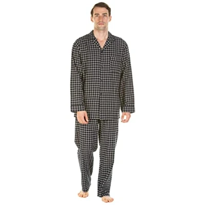 Image of Undercover Haigman Brushed Cotton Pyjamas 7493 2 Navy/Beige Check 2XL