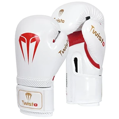 Image of Twisto Boxing Gloves Sparring X7 (12 oz, White/Red)