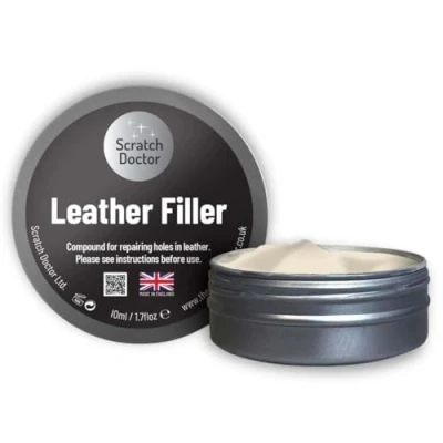 Image of Scratch Doctor Leather Filler Repair Compound Fill Holes Cracks Scratches Scuffs on Furniture Car Seats Shoes and Bags (Cream, 10ml)