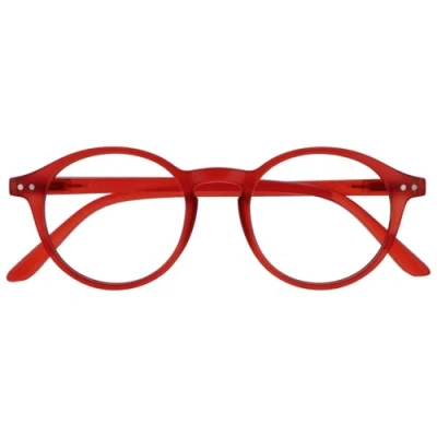 Image of OPULIZE REY Reading Glasses Retro Round Frame Matt Red Mens Womens Spring Hinges R56 Z +3.00