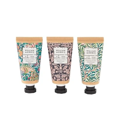 Image of William Morris At Home Peacock Three Hand Creams 3x30ml Nourishing Trio for Soft and Supple Hands! Moisturizing Cream Set, Gift Worthy Packaging