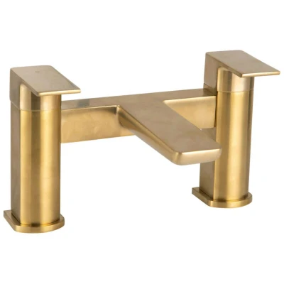 Image of Muro Bath Filler Tap Pillar Mounted Brushed Brass Orbit