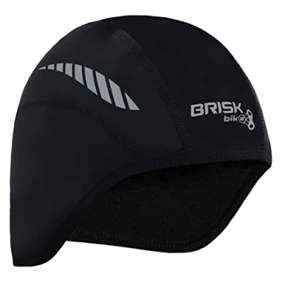 Image of Brisk Cycling Skull Cap Under Helmet Thermal Tight Fit Warm regular size (Black/Grey)