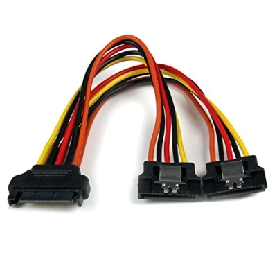 Image of StarTech.com 6in Latching SATA Power Y Splitter Cable Adapter M/F 6 inch Serial ATA Adapter, Black