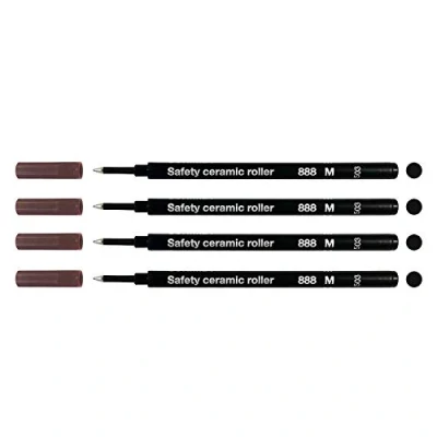 Image of Schmidt: Rollerball Ceramic Tube Refill SRC 888, Color: Black, Pack of 4.