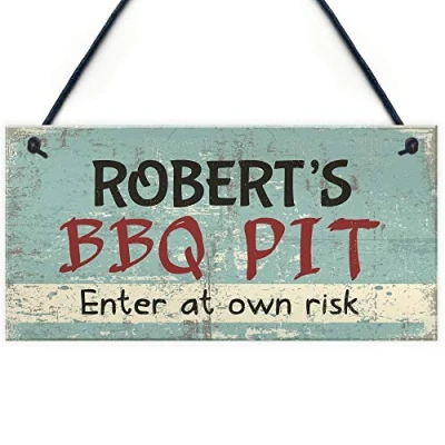 Image of RED OCEAN Personalised BBQ Sign Garden Wall Plaque Pub Bar Home Man Cave Shed Friendship Gifts