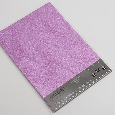 Image of Italian Options 250GSM Non Shed Glitter Card Craft Paper 10 Sheets, A4 Size, Lilac