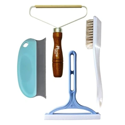 Image of Lint Remover Carpet Scraper Tool 4 PCS Double Sided Portable for Clothes, Hair Tool, Eraser Pro, Pet Carpet, Pro Remover, Fabric &amp; Shaver