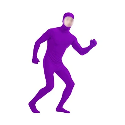 Image of lucky baby store Boys&#039; Mens Full Body Open Face Spandex Lycra Unitard Mask Zentai Costume Bodysuit (M, purple)