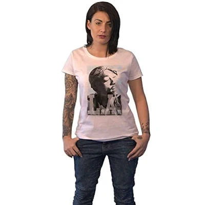 Image of Tupac T Shirt LA Skyline Logo Official Womens Skinny Fit White S