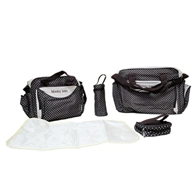 Image of Multi Function Baby Diaper Nappy Bag/Mummy Changing Set Handbag (Brown Design One)