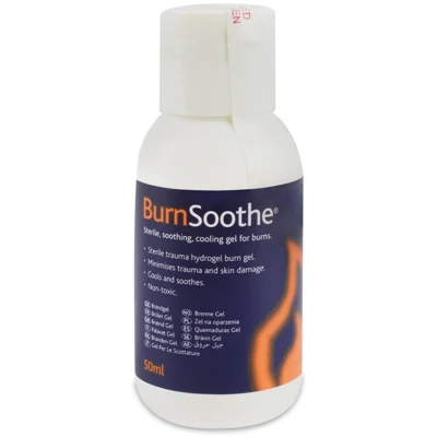 Image of Reliance Medical BurnSoothe Gel Bottle 50 ml, Sterile, Instant Burn Relief, Prevents Contamination, Safe for All Burns Pack of 6