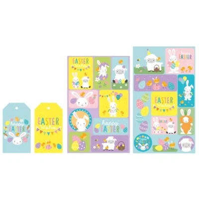 Image of Easter Gift Tags and Stickers Pack of 72