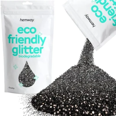 Image of Biodegradable Glitter Black Eco Friendly Bio Chunky for Face Body Hair Craft Resin Festival Makeup Eyeshadow 100g / 3.5oz
