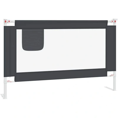 Image of vidaXL Toddler Safety Bed Rail Dark Grey Fabric Adjustable Height and Versatile Fit for most beds Easy Assembly &amp; Clean
