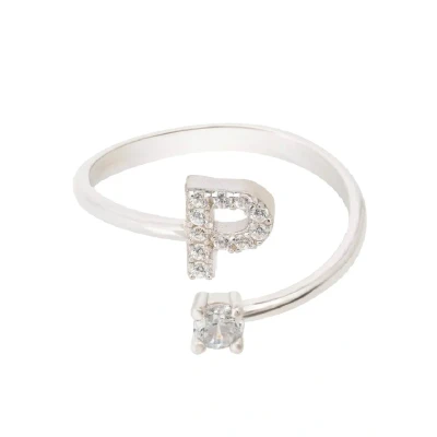 Image of Latelita Initial P Ring, Women&#039;s, Size: One Size, Silver
