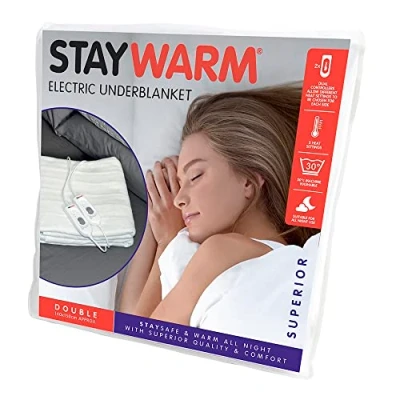 Image of STAYWARM® Double Size Superior Electric Underblanket F903 White