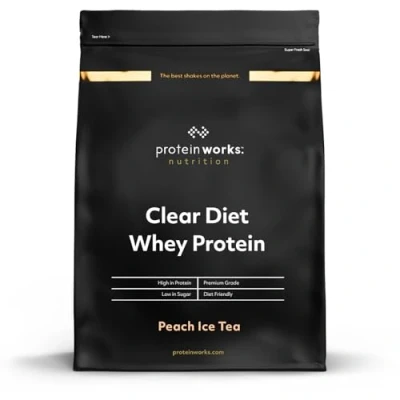 Image of Protein Works Clear Diet Whey Isolate Powder, Refreshing High Drink, 20 Shakes, Peach Iced Tea, 500g