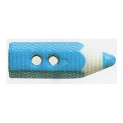 Image of Hemline Novelty Pencil Crayon Buttons Royal Blue (Pk4)
