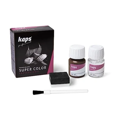 Image of Kaps Dye With Primer For Natural And Synthetic Leather Shoes, Super Color Preparer, 70 Colours, 25ml 0.85 fl. Oz., 139 Middle Brown