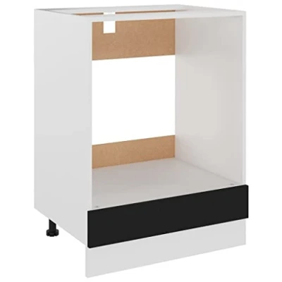 Image of vidaXL Kitchen Cabinet Home Equipment Indoor Furniture Appliance Tool Storage Shelf Organiser Morden Cupboard Black Chipboard