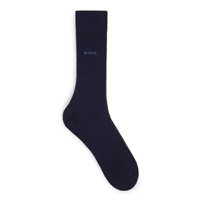 Image of Mens 1 Pair BOSS Edward Plain Bamboo Socks Dark Blue 5.5 8