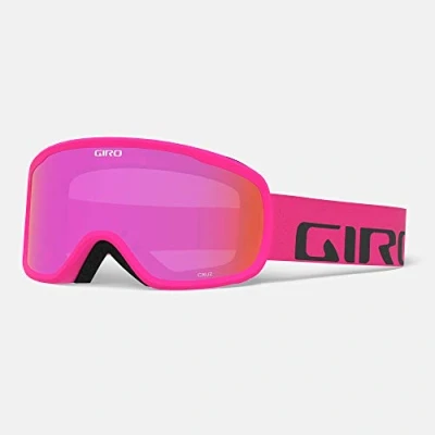 Image of Giro GIRRJ Cruz Snow Goggles Bright Pink Wordmark Amber Lens, Medium Frame