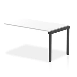 Image of Evolve Plus 1400mm Single Row Bench Desk Ext Kit White Top Black Frame