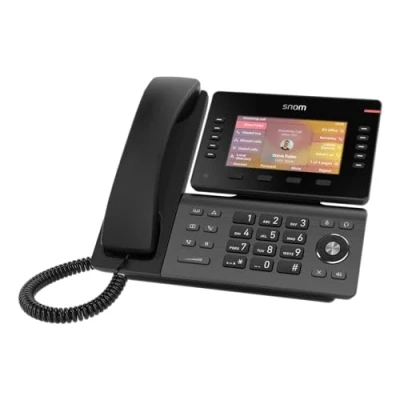 Image of Snom D865 IP Telephone, SIP Desk 5 Inch IPS Colour Display 1280 x 720 Pixels, 12 Identities, 10 Programmable Function Buttons, WiFi NFC, Bluetooth, Black, 00004536